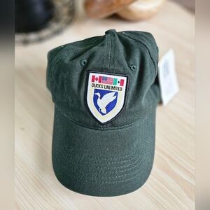 Green DUCKS UNLIMITED adjustable hat Patch with logo & flags OSFM by Outdoor Cap